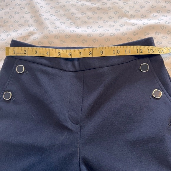 Rachel Zoe Pull On Navy Blue Cropped Size 2 Trousers with Button Detail - Picture 3 of 5